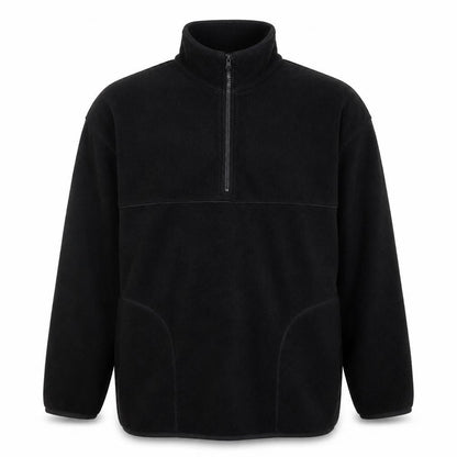 George Men Black Fleece 1/4 Zip Jacket Medium Regular Fit