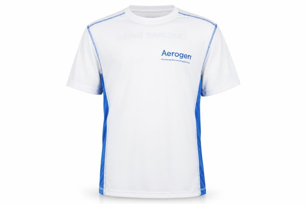 Titan Sports Men's White Blue Polyester Crew Neck Running T-Shirt L