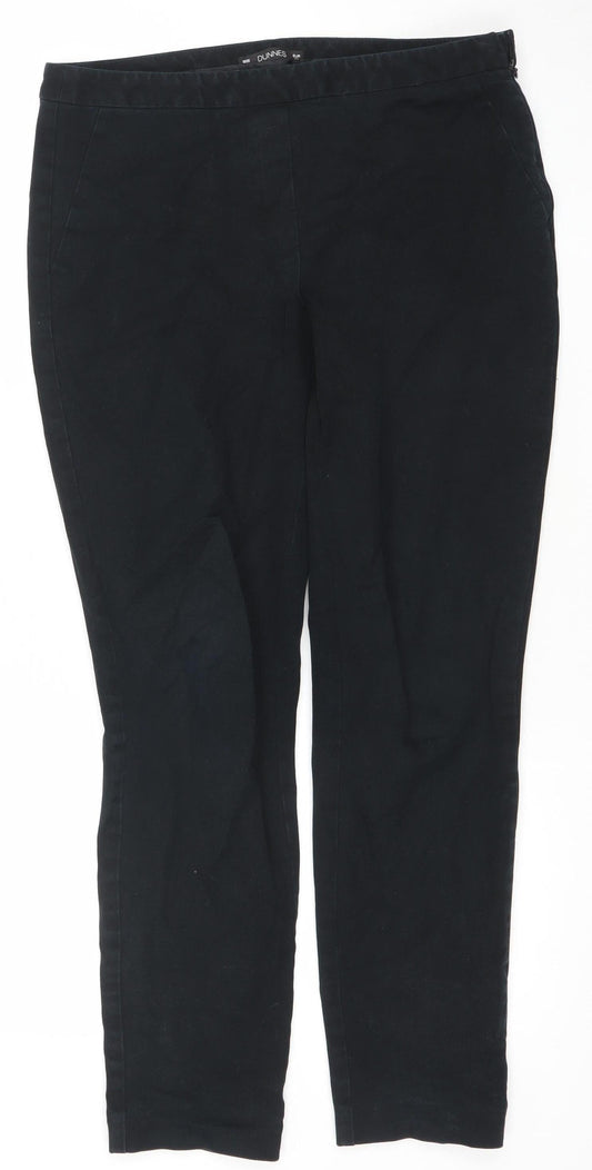 Dunnes Women’s Black Cotton Stretch Slim Trousers Size 10