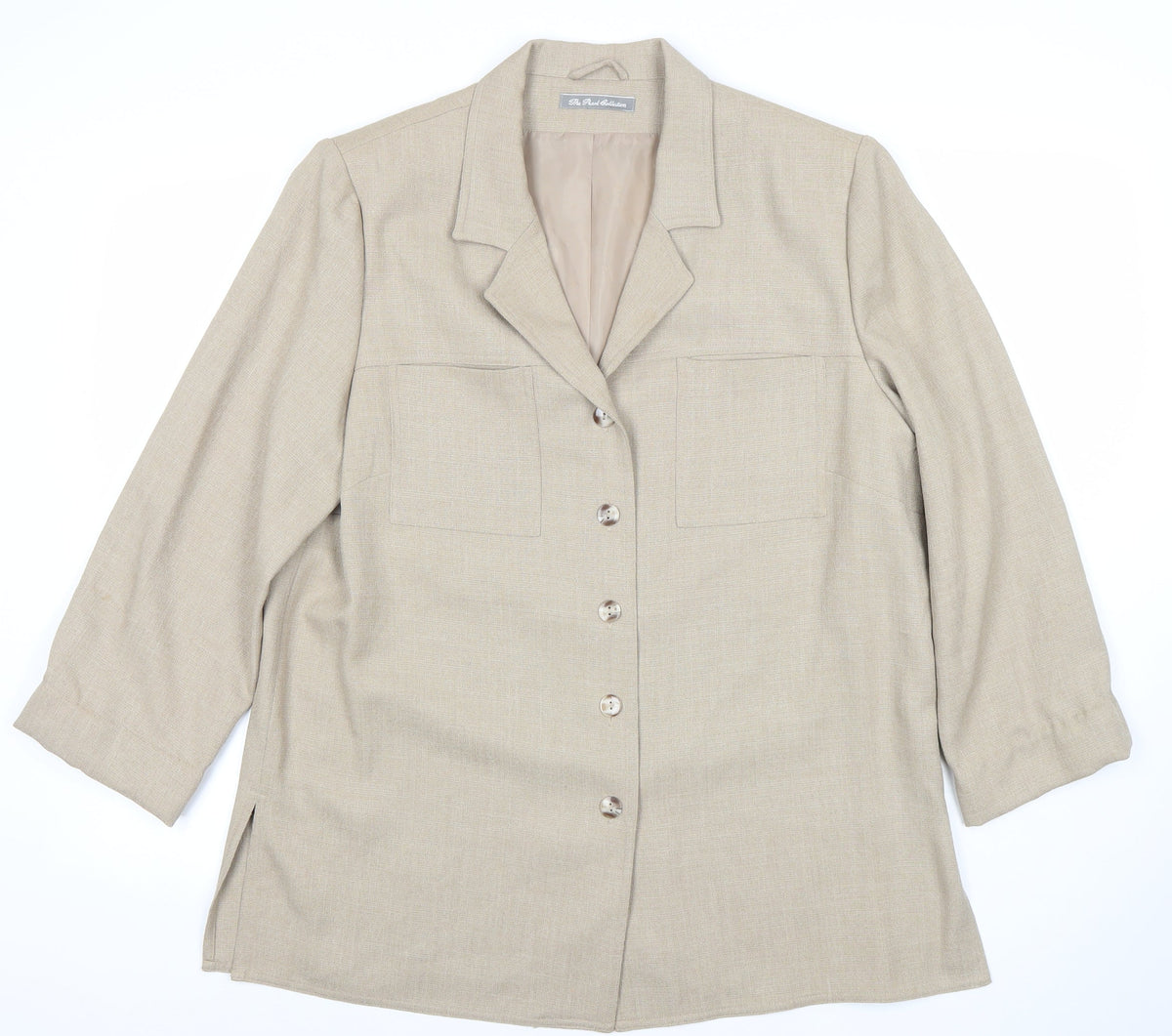 The Pearl Collection Women’s Beige Size 16 Single-Breasted Jacket