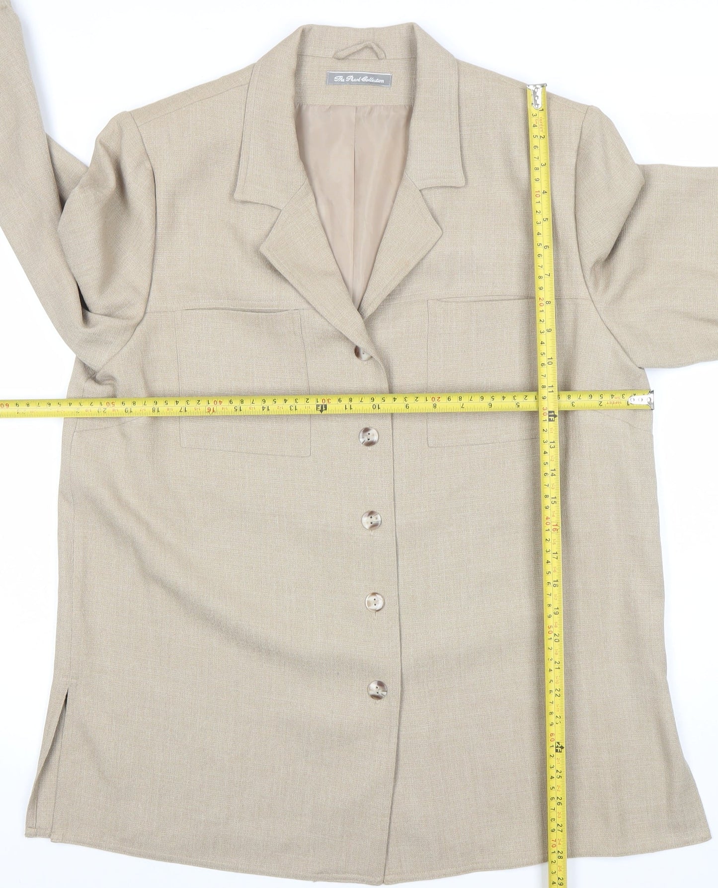 The Pearl Collection Women’s Beige Size 16 Single-Breasted Jacket