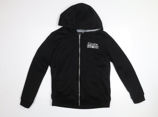 HEQU Men's Black Game of Thrones Hooded Zip Track Jacket Size M