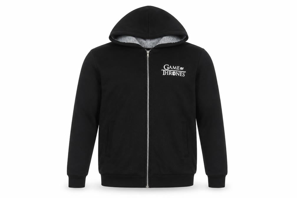 HEQU Men's Black Game of Thrones Hooded Zip Track Jacket Size M