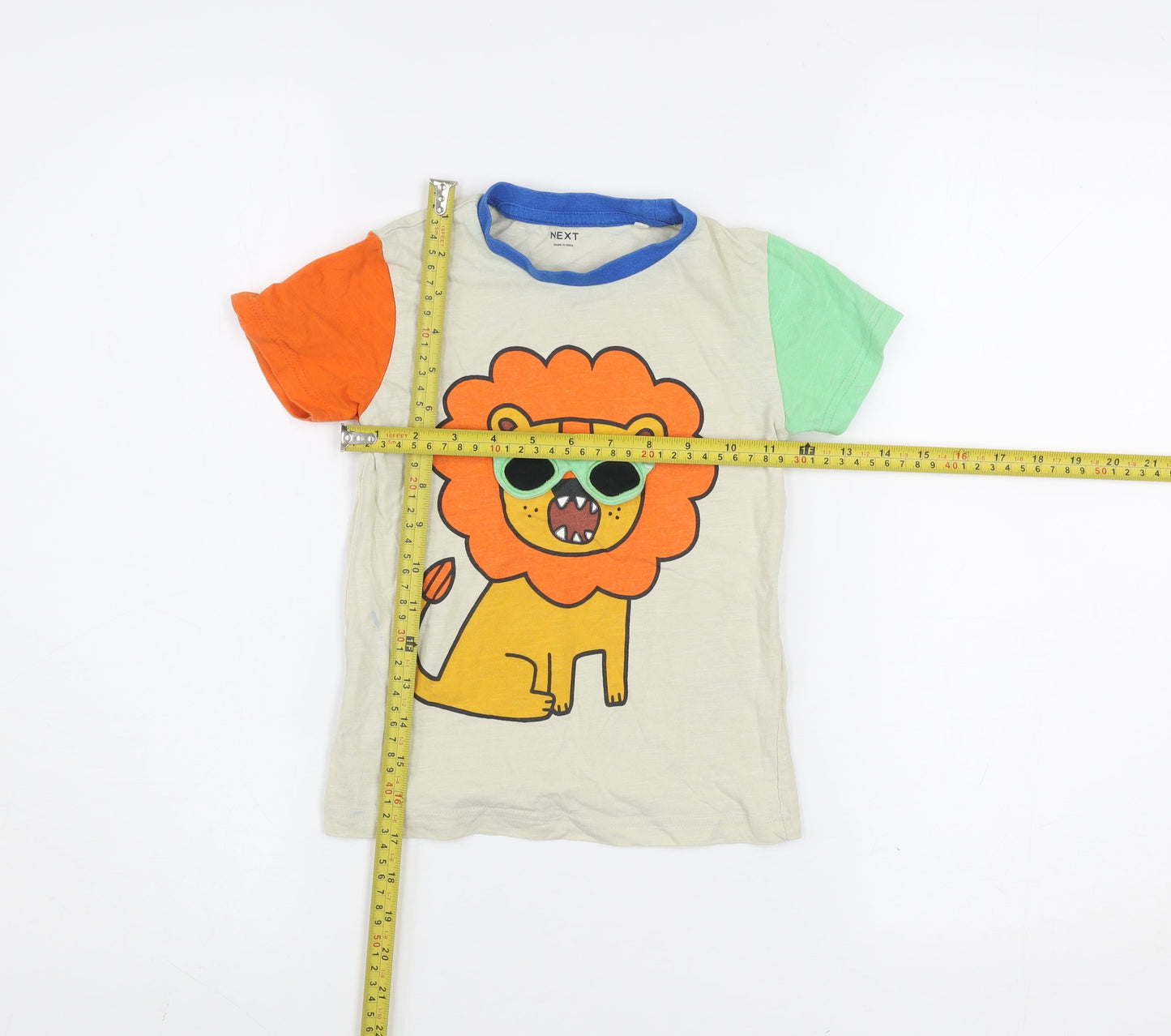 Next Boys Multicoloured Lion Graphic T-Shirt 3-4 Years Cotton Summer Top