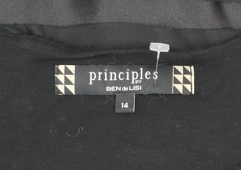 Principles by Ben de Lisi Womens Black Sleeveless Sheath Dress Size 14