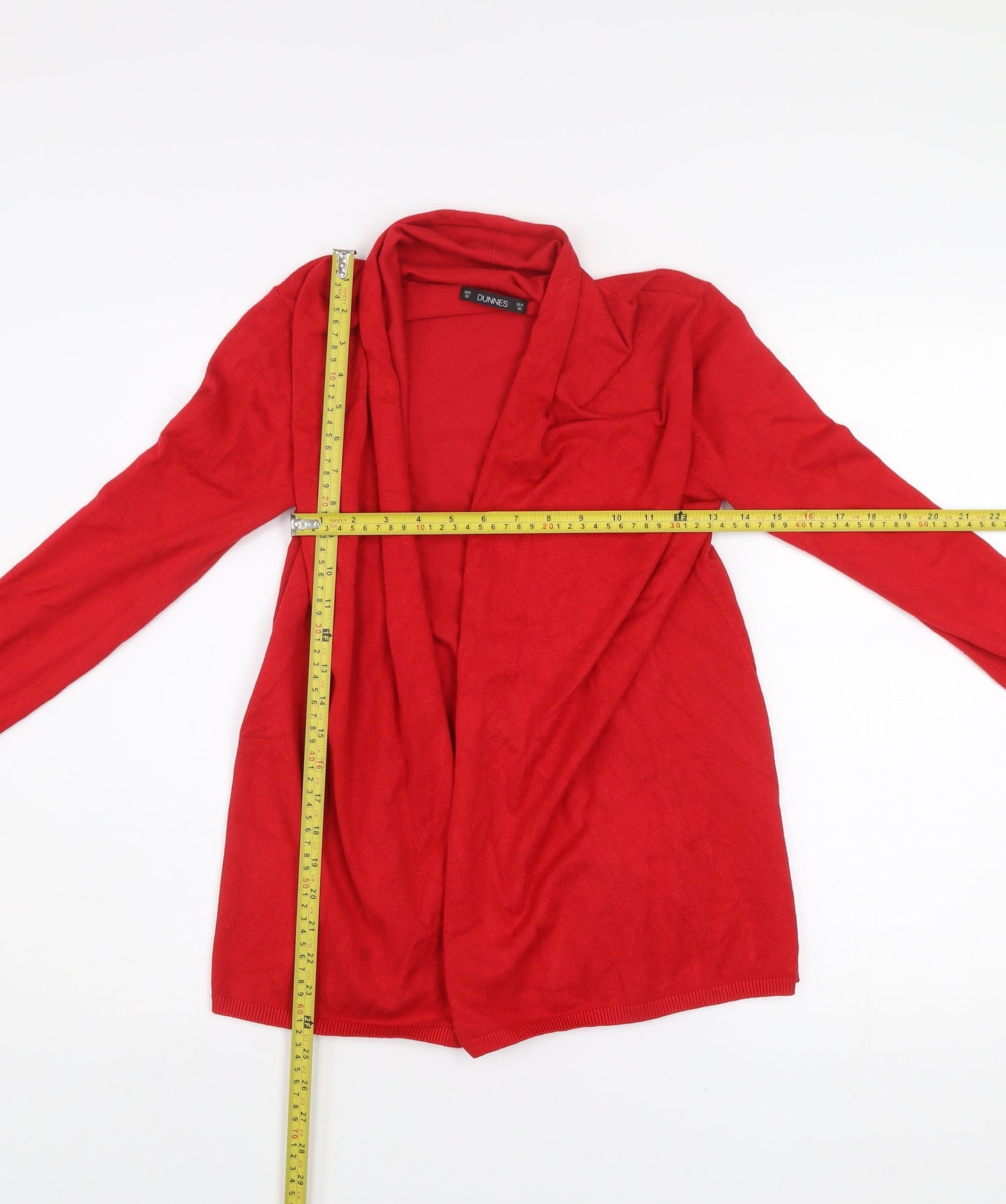 Dunnes Women’s Red XS Open Front Long Sleeve Cardigan