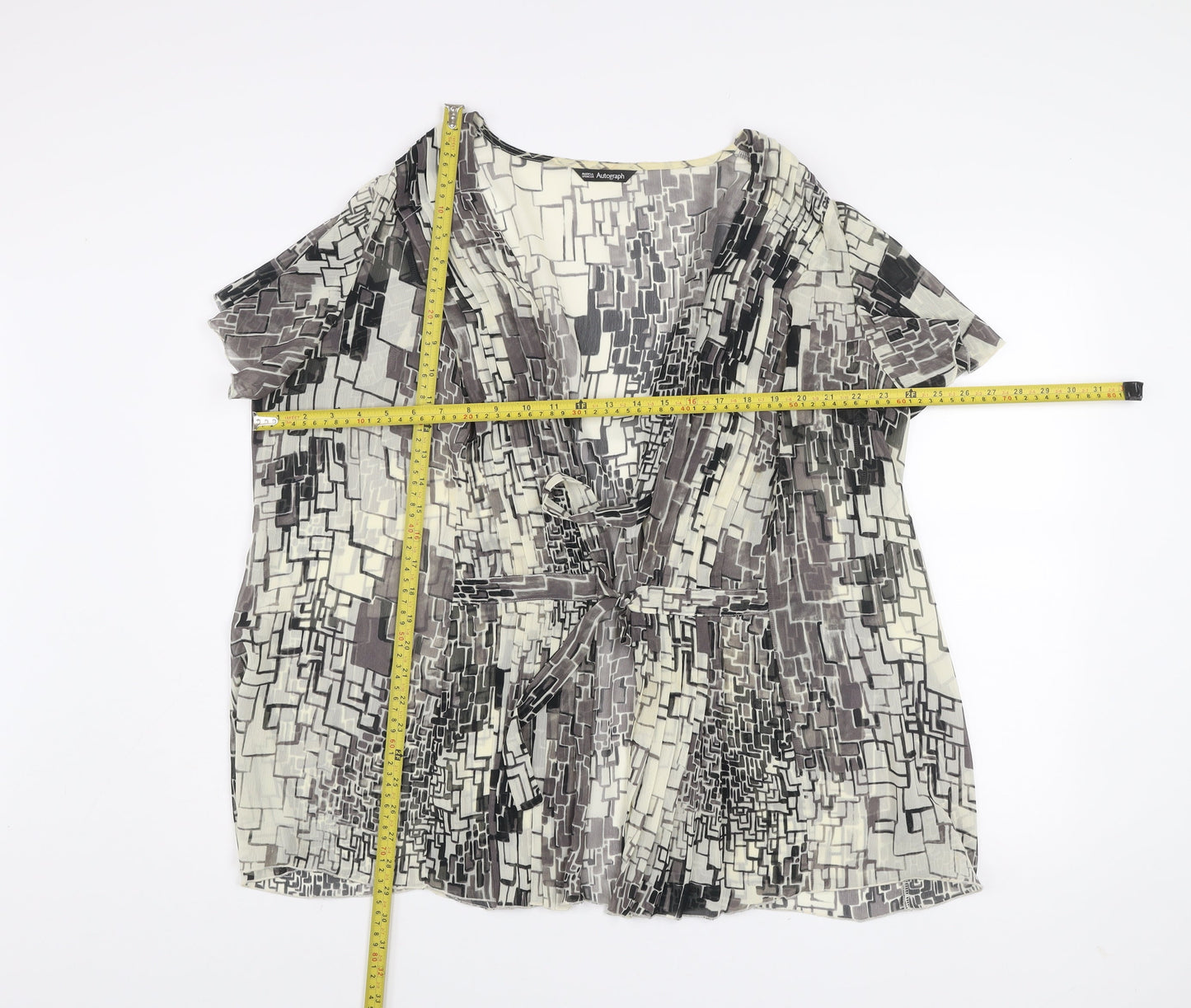 Marks and Spencer Autograph Women’s Multicoloured Geometric Wrap Blouse Size 28