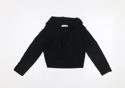 Gallery Women's Black V-Neck Open Knit Cardigan Size S