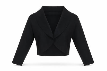 Gallery Women's Black V-Neck Open Knit Cardigan Size S