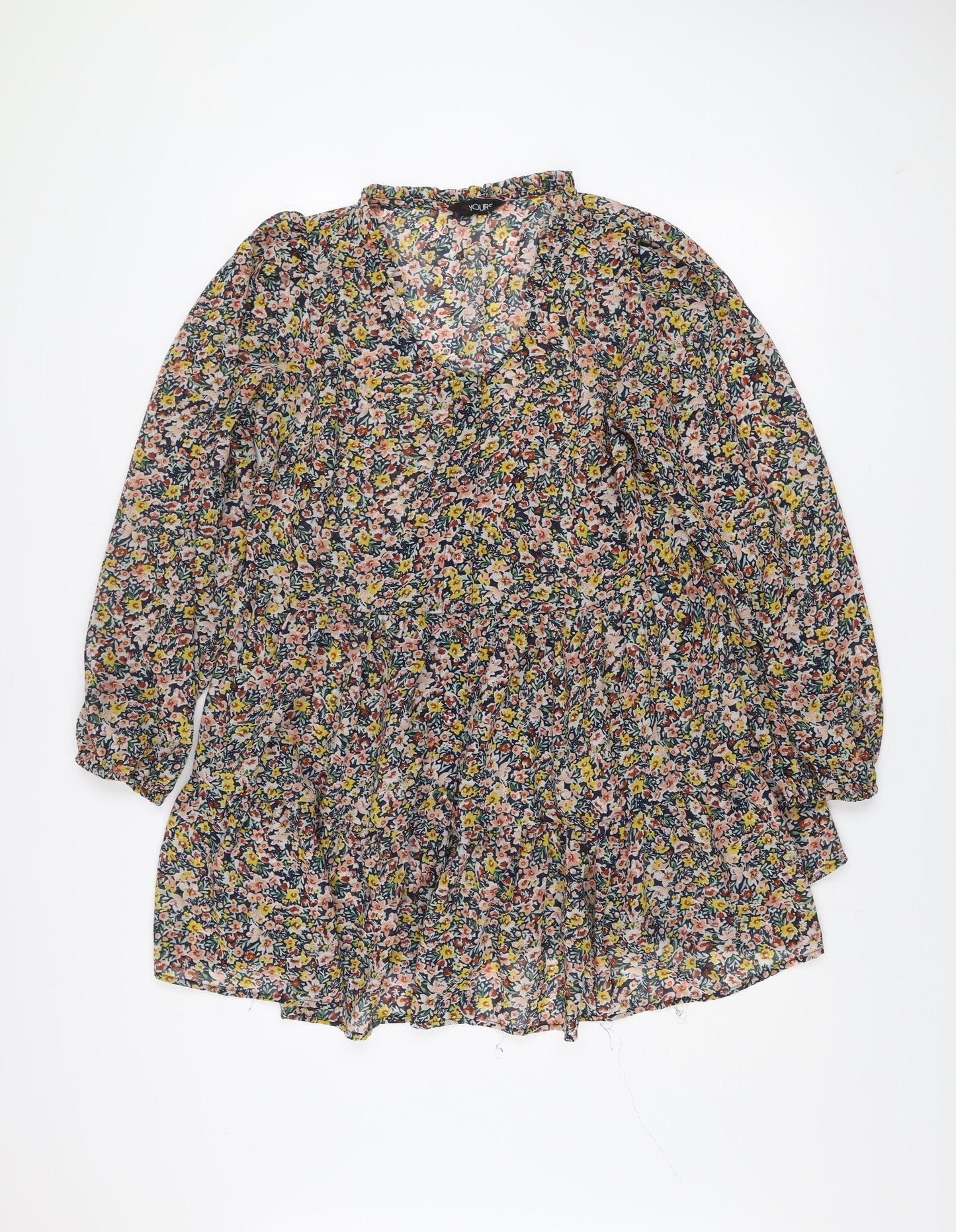 Yours Women's Multicoloured Floral Smock Dress Size 16