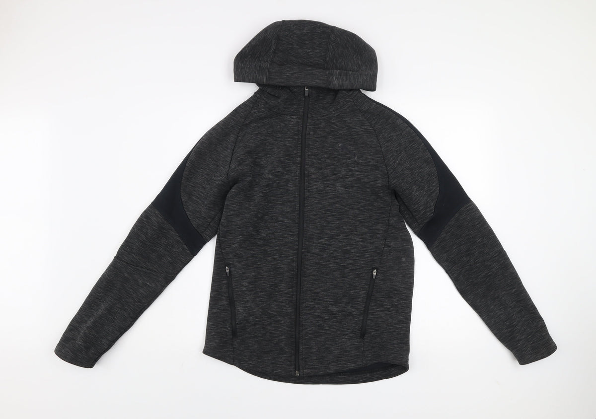 Puma Womens Grey Small Hooded Full Zip Activewear Track Jacket