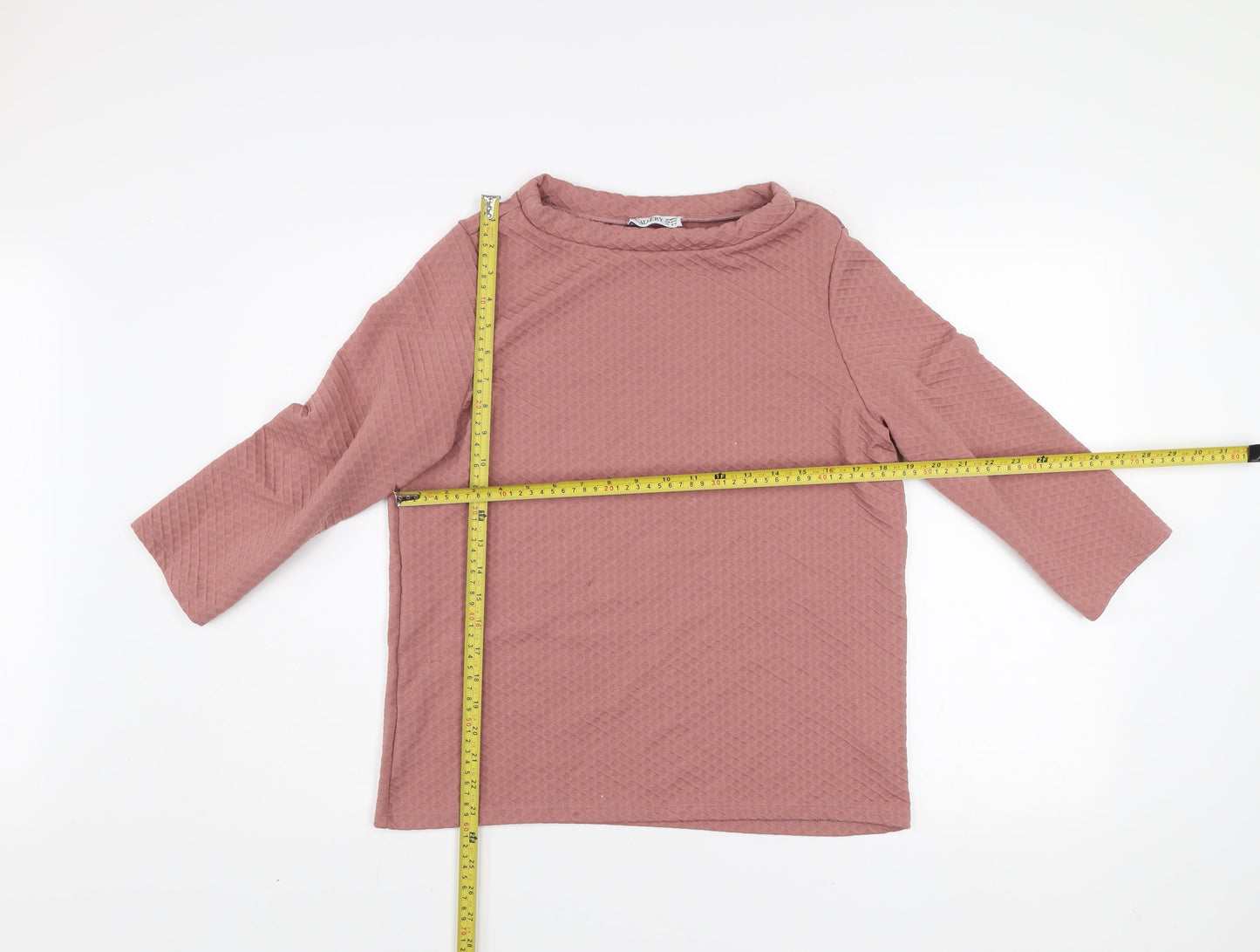 Gallery Womens Pink Textured Pullover Sweatshirt UK 12 Medium