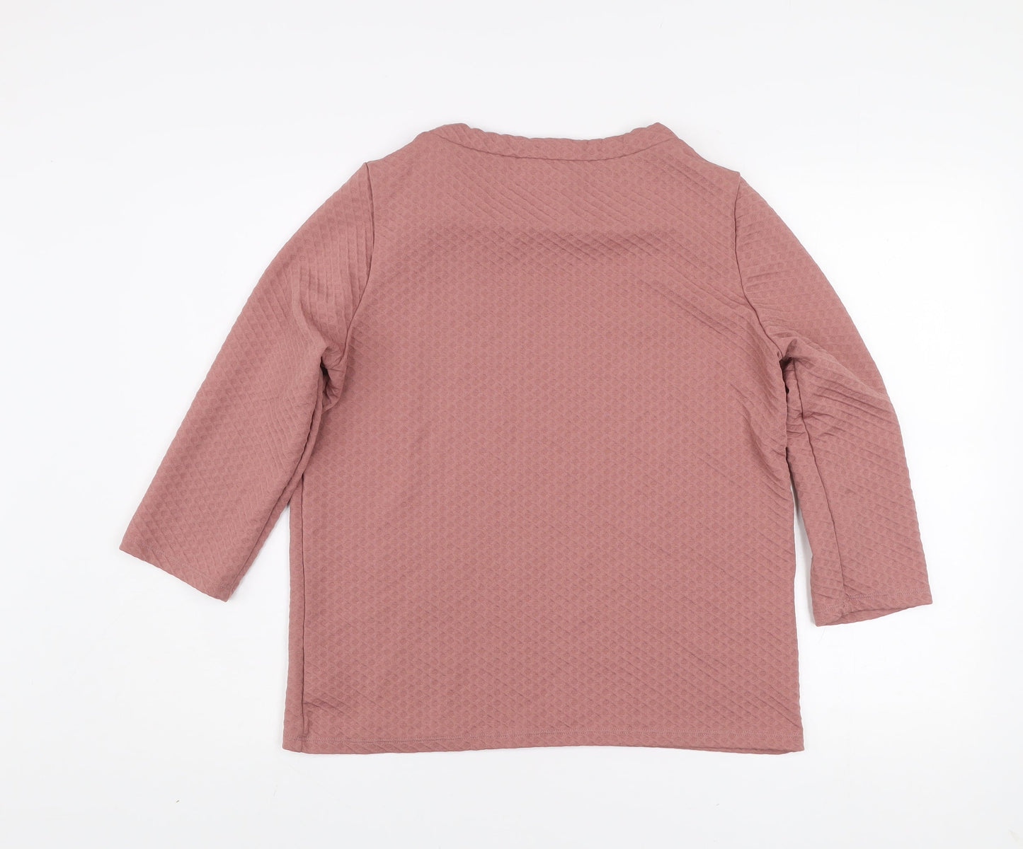 Gallery Womens Pink Textured Pullover Sweatshirt UK 12 Medium