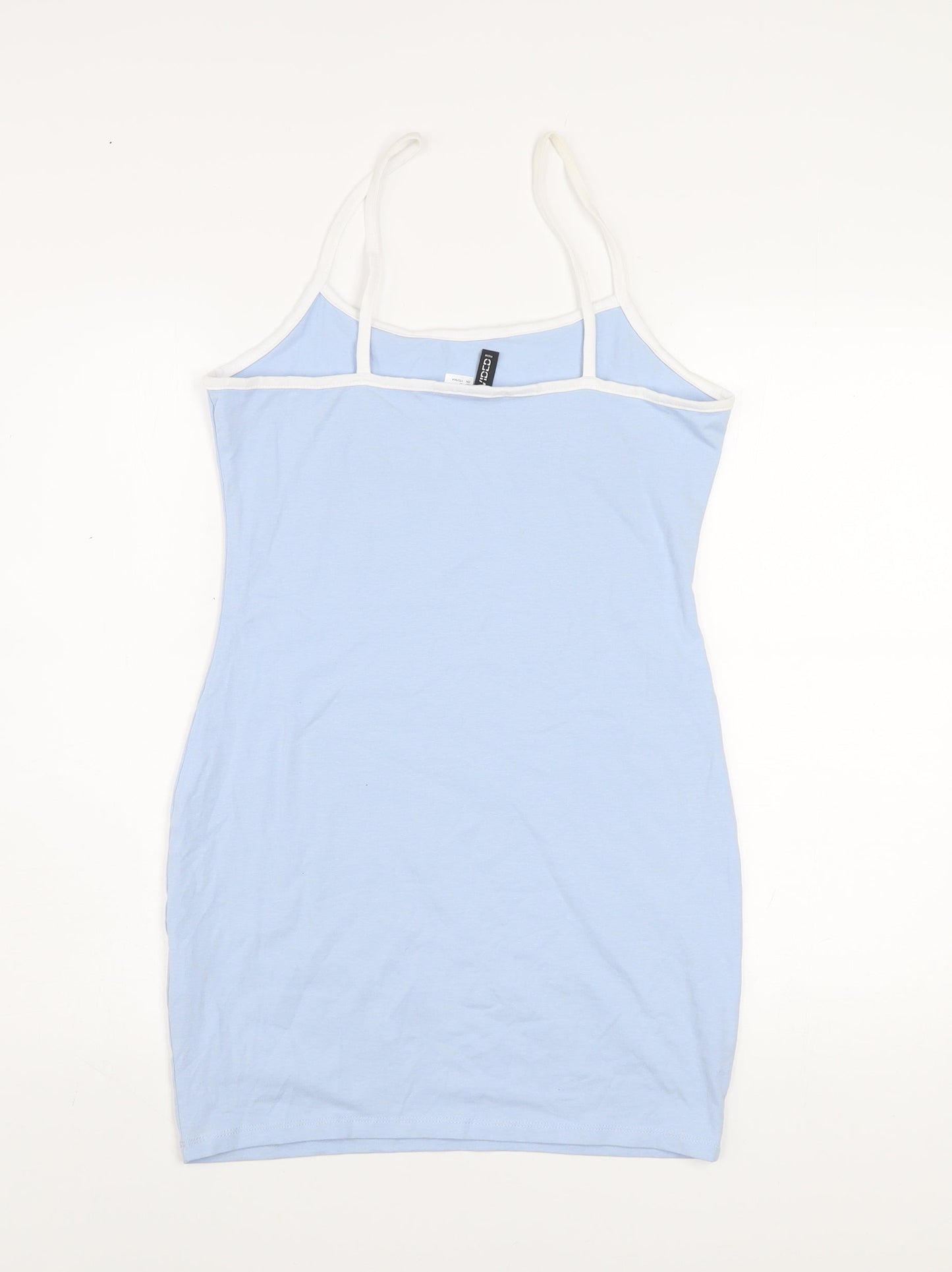 H&M Divided Women’s Blue Slip Dress Size 12 Cotton Stretch Butterfly