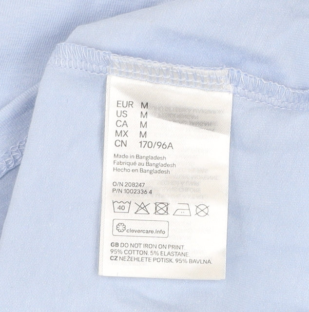 H&M Divided Women’s Blue Slip Dress Size 12 Cotton Stretch Butterfly