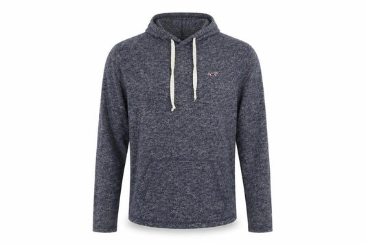 Hollister Men Blue Heather Pullover Hoodie M Cotton Blend
