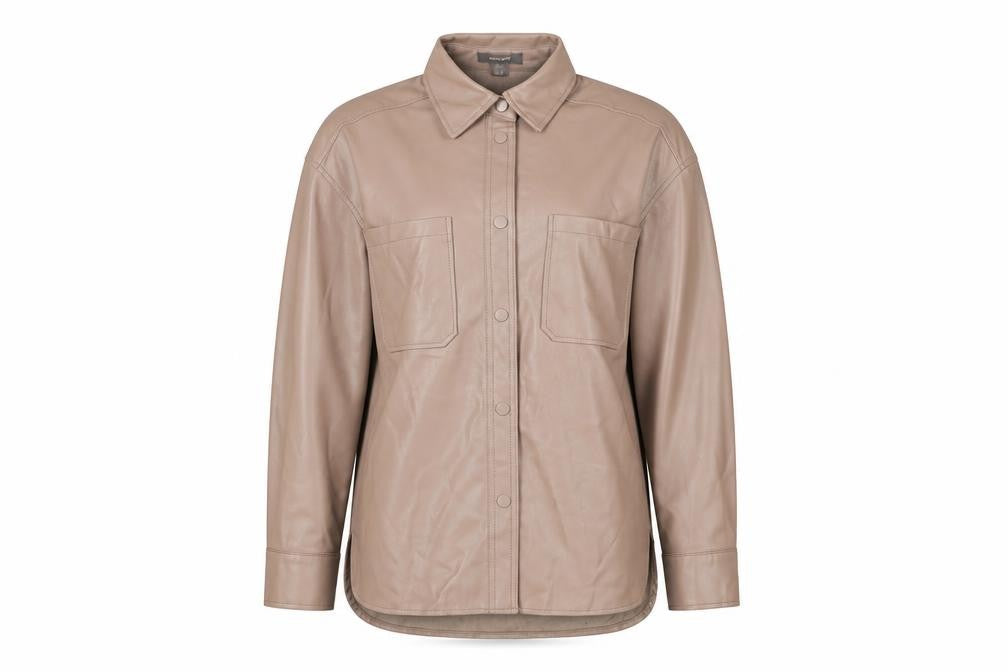 Primark Womens Beige Faux Leather Button Jacket Size 8