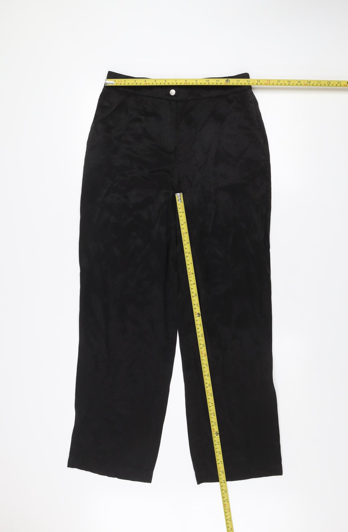 Vila Women Black Size 10 Wide-Leg Trousers in Viscose Blend