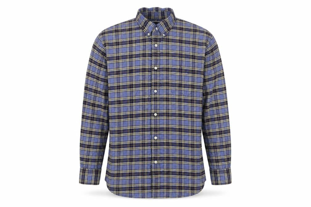 Charles Tyrwhitt Men's Blue Plaid Slim Fit XL Flannel Shirt