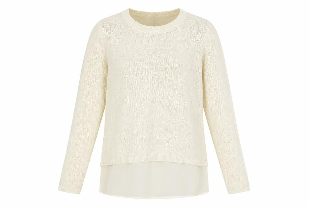 Bold Sugar Women Beige Knit Pullover Jumper M Long Sleeve Zip Back