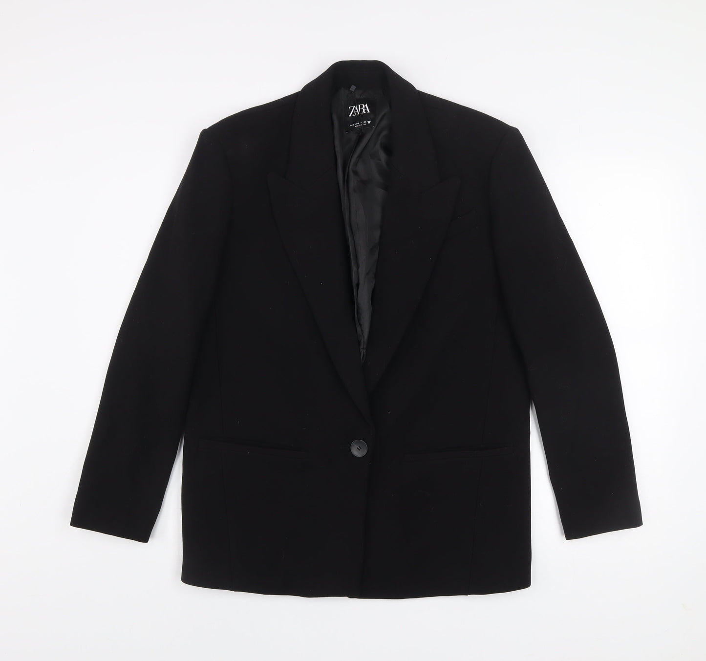Zara Men's Black Slim Fit Blazer S Classic Mid-Length Jacket