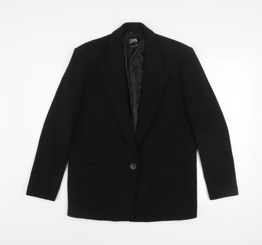 Zara Men's Black Slim Fit Blazer S Classic Mid-Length Jacket