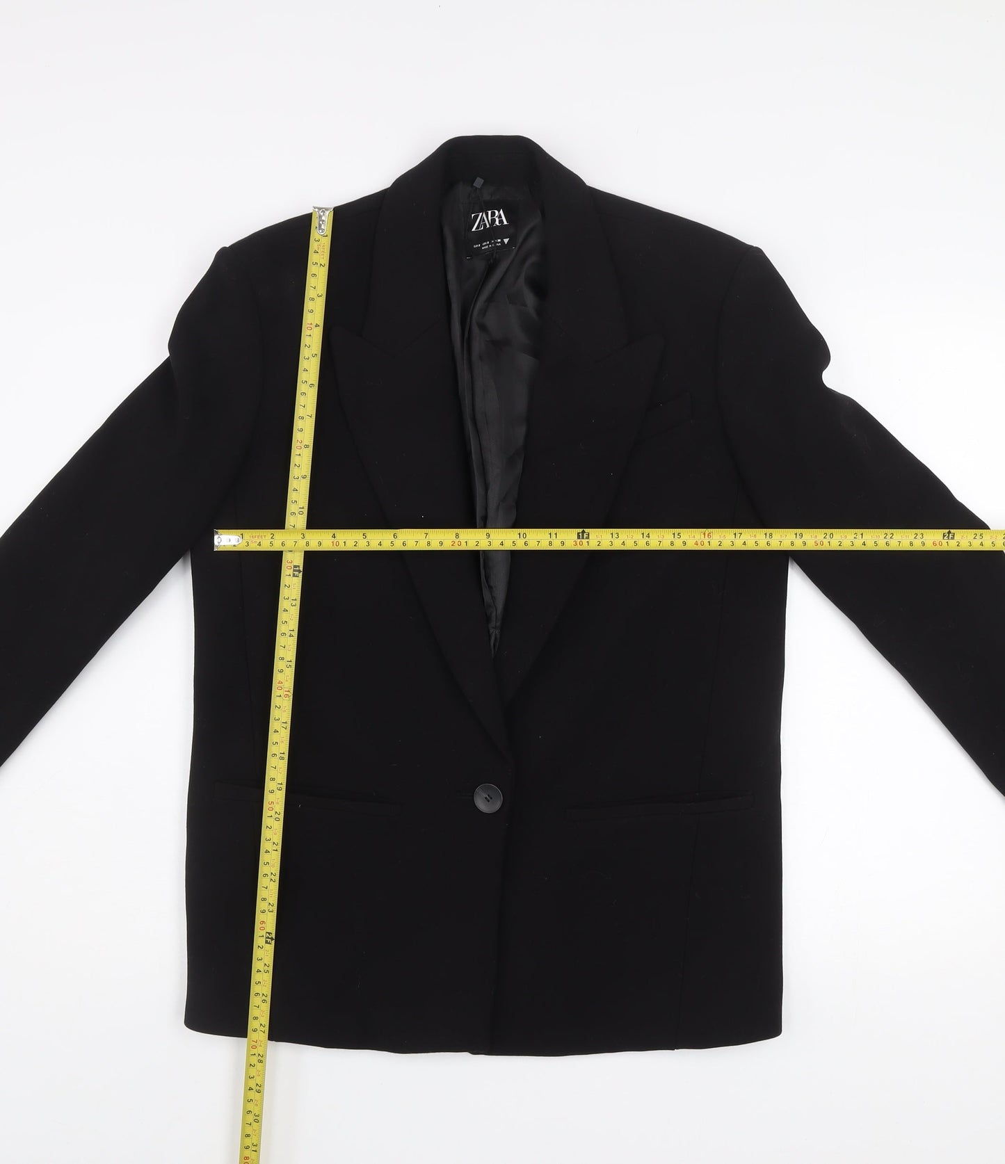 Zara Men's Black Slim Fit Blazer S Classic Mid-Length Jacket