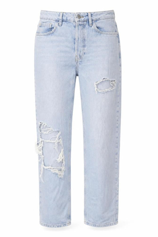Primark Women’s Light Blue Distressed Boyfriend Jeans Size 10
