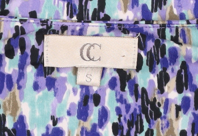 CC Women’s Blue Multicoloured Knot Front Short Sleeve Top Size S