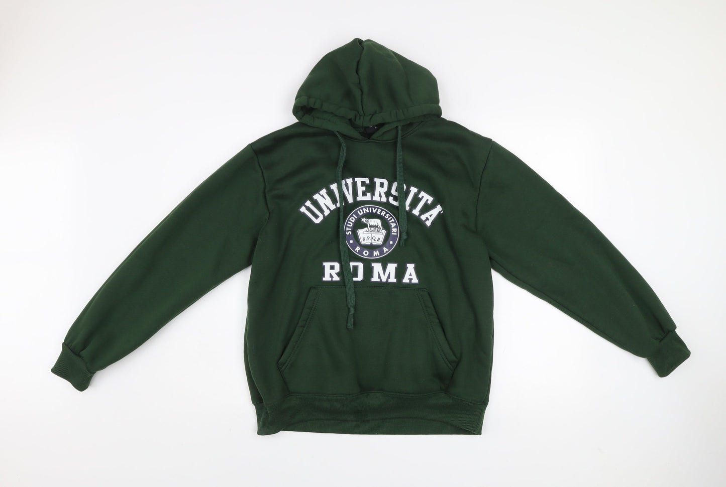 CHIP Men's Green Universita Roma Pullover Hoodie L Regular Fit