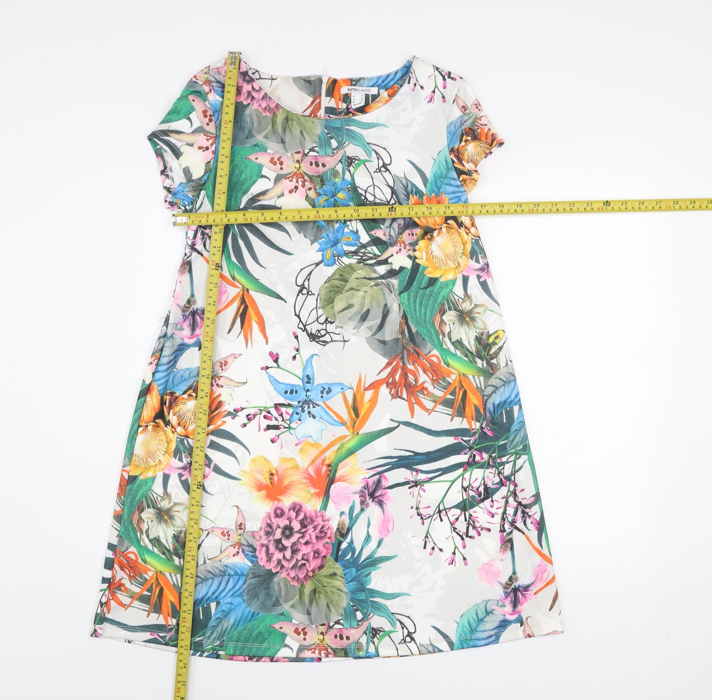 SUITEBLANCO Women's Multicoloured Size 12 Floral Shift Dress