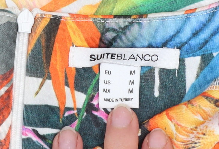 SUITEBLANCO Women's Multicoloured Size 12 Floral Shift Dress