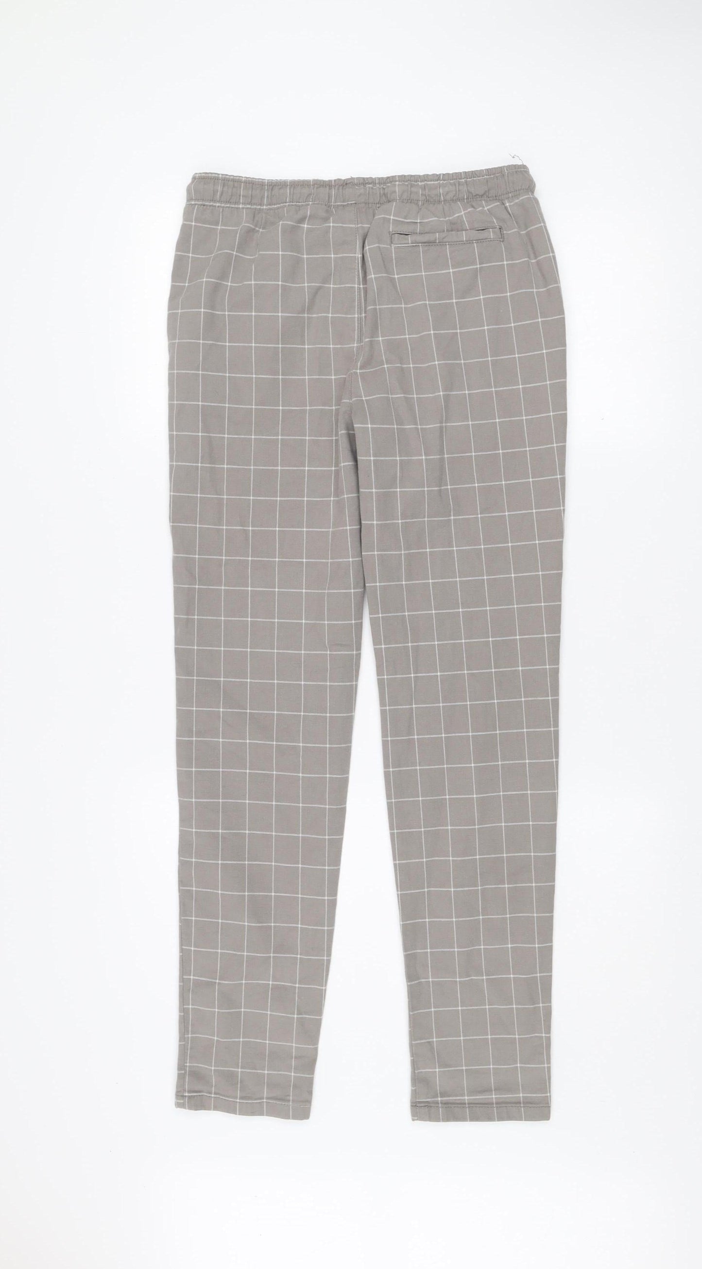 Denim Co Boys Grey Check Slim Fit Jogger Trousers 13-14 Years