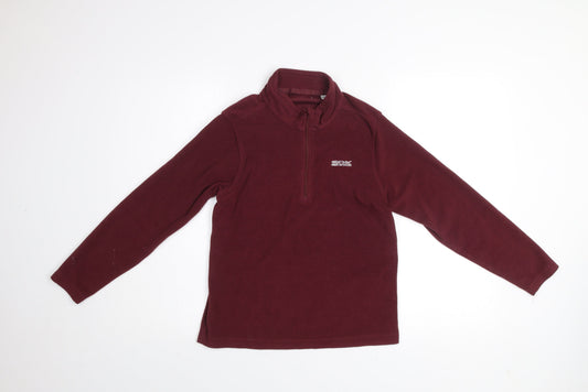 Regatta Girls Red Fleece Quarter Zip Pullover Sweatshirt 11-12 Years