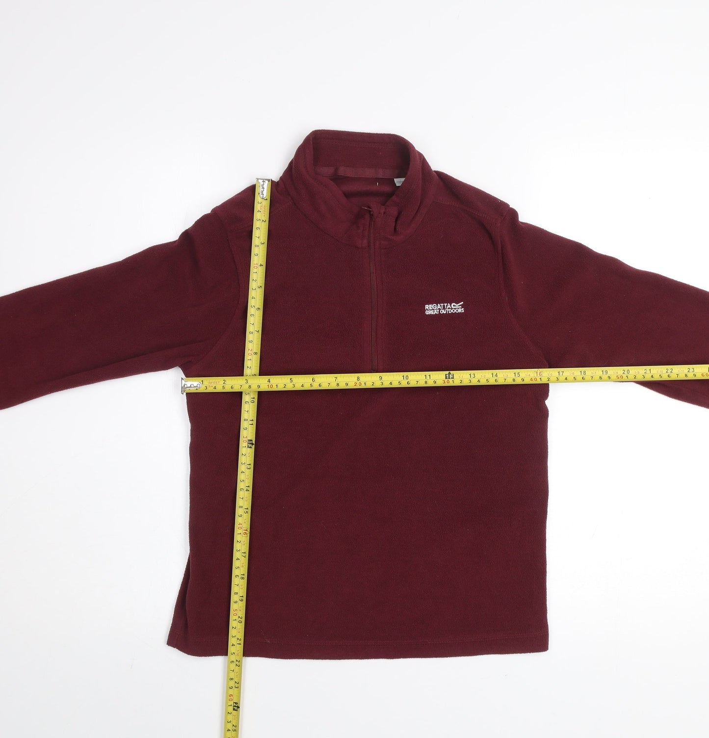 Regatta Girls Red Fleece Quarter Zip Pullover Sweatshirt 11-12 Years