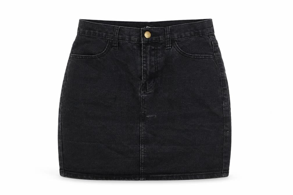 Forever 21 Women's Black Denim Short Pencil Skirt Size S