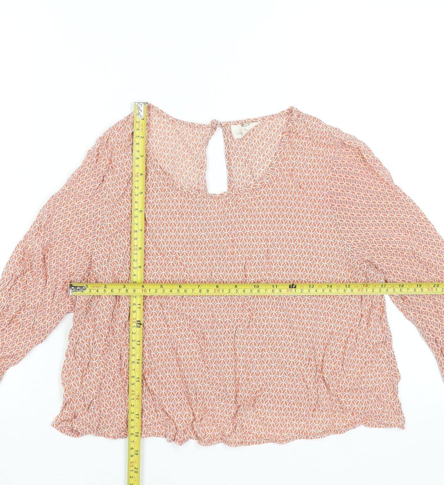 Pins and Needles Women's Orange Bohemian Rayon Blouse Size S