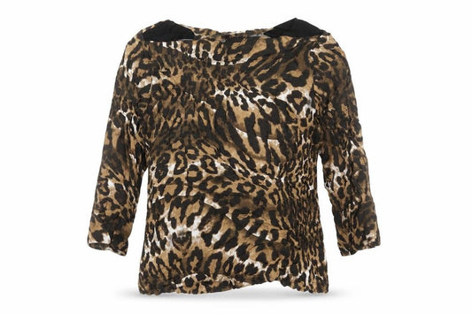 Marks and Spencer Womens Brown Animal Print Viscose Tunic Blouse UK 12