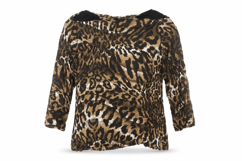 Marks & Spencer Womens Brown Animal Print Viscose Tunic Blouse UK 12