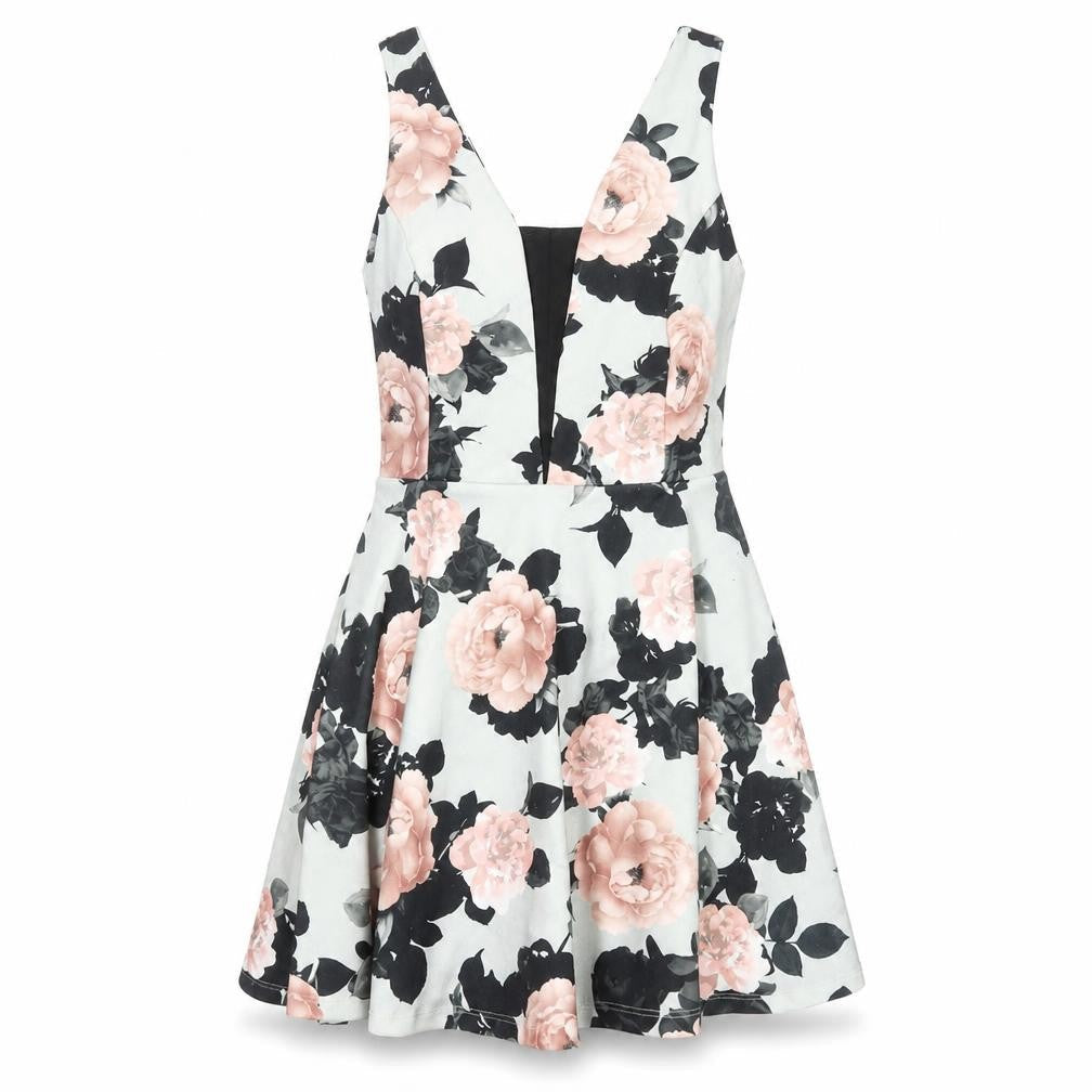 New Look Women’s Multicoloured Floral Fit & Flare Dress Size 12