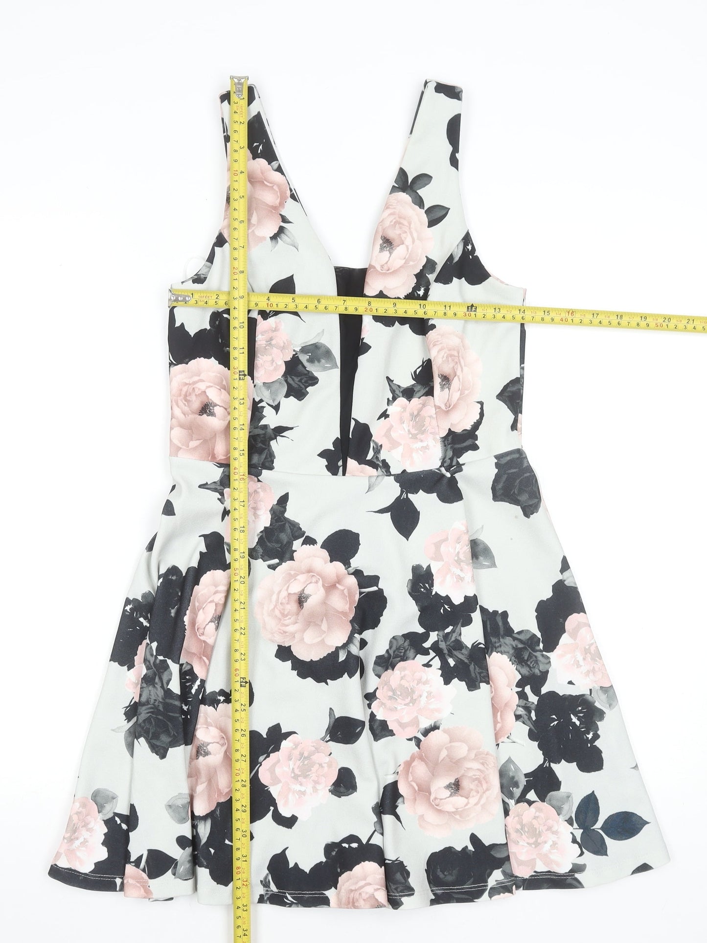 New Look Women’s Multicoloured Floral Fit & Flare Dress Size 12