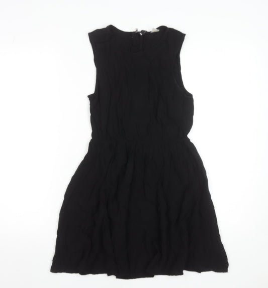 H&M Women’s Black A-Line Sleeveless Knee Length Dress Size 8