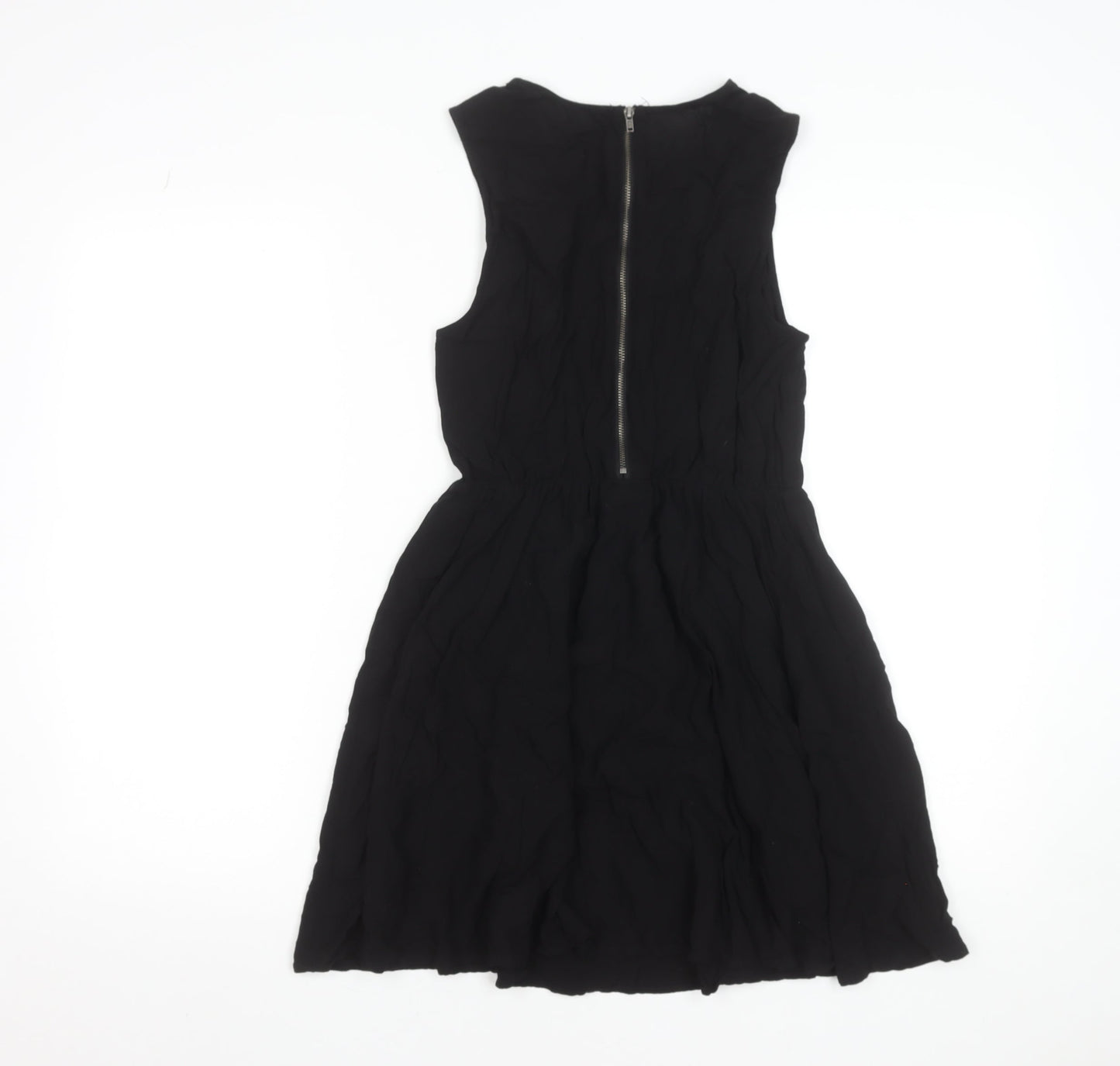 H&M Women’s Black A-Line Sleeveless Knee Length Dress Size 8