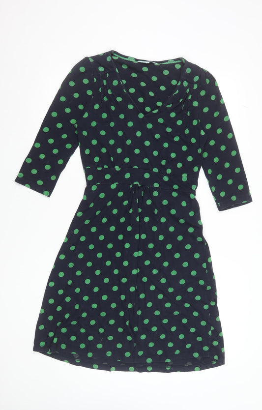 Dickins & Jones Women’s Blue Green Polka Dot Wrap Dress Size 10