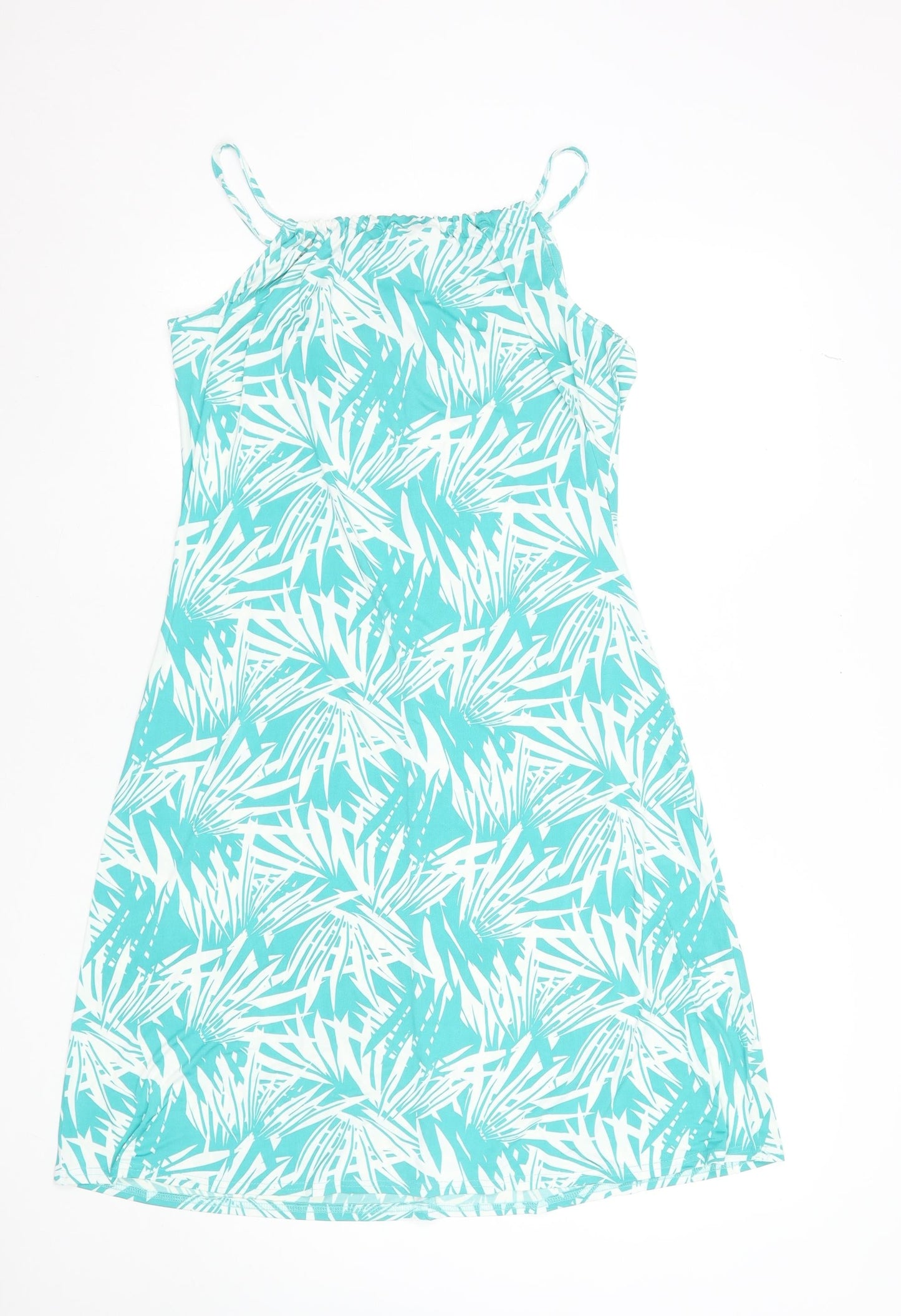 Kaleidoscope Women Green Tropical Print Sleeveless Slip Dress UK 12