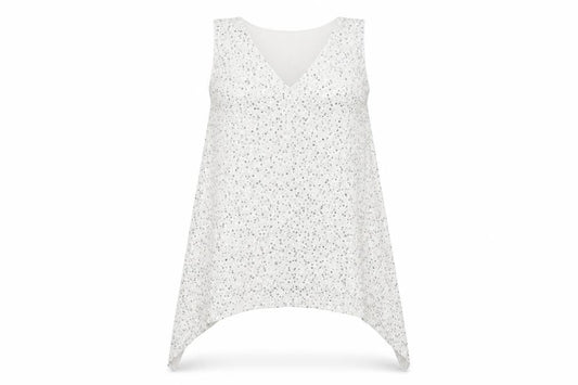 Isabella Oliver Womens White Sequin Asymmetric V-Neck Sleeveless Maternity Dress Size 4