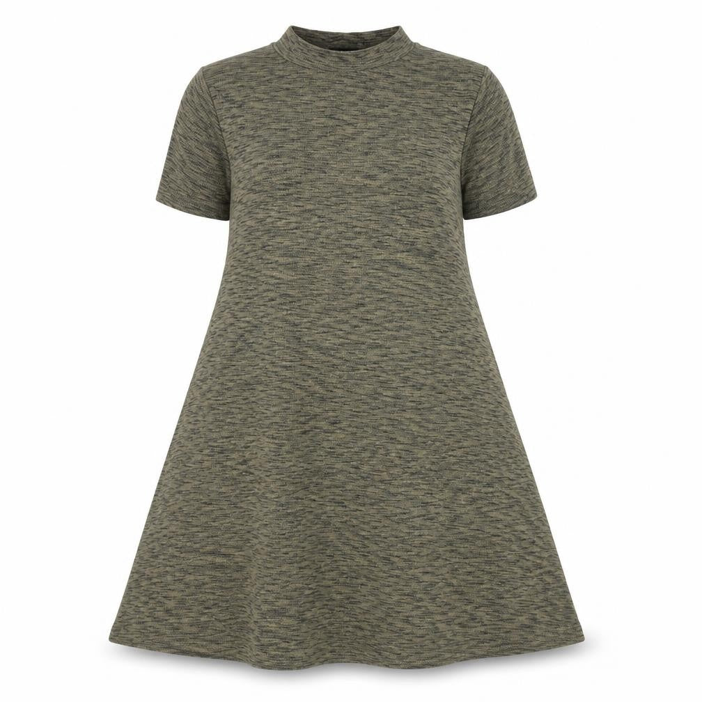 New Look Women Grey A-Line Short Sleeve High Neck Dress Size 8