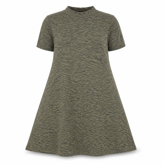 New Look Women Grey A-Line Short Sleeve High Neck Dress Size 8
