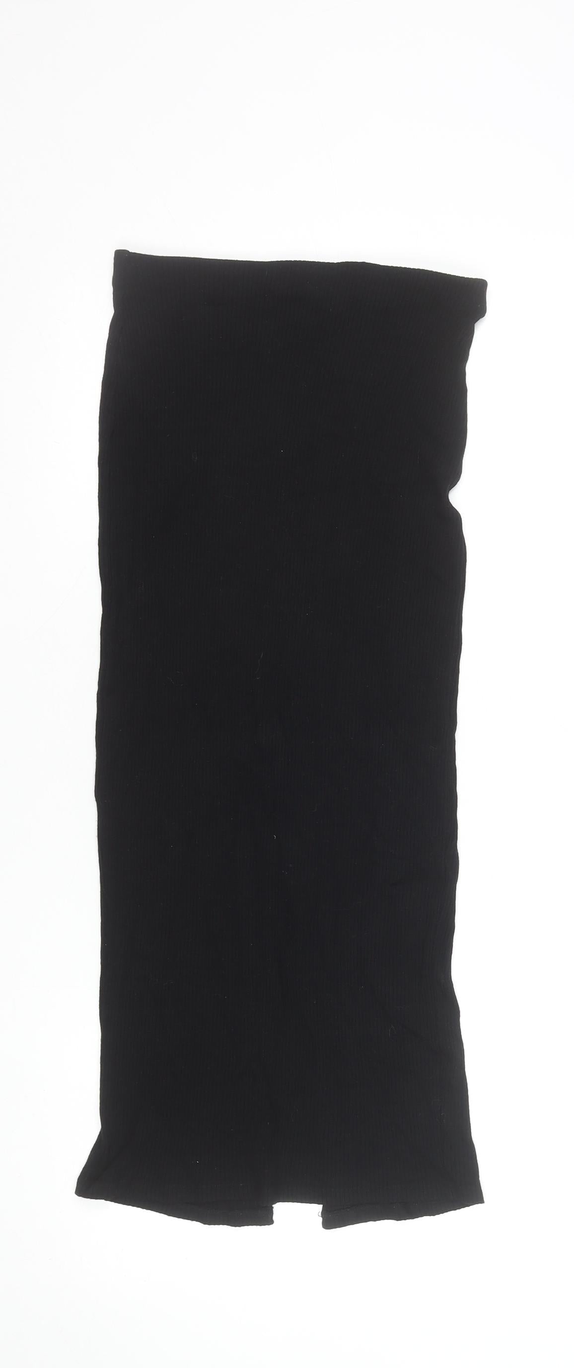 ASOS Women Black Size 4 High Rise Midi Pencil Skirt