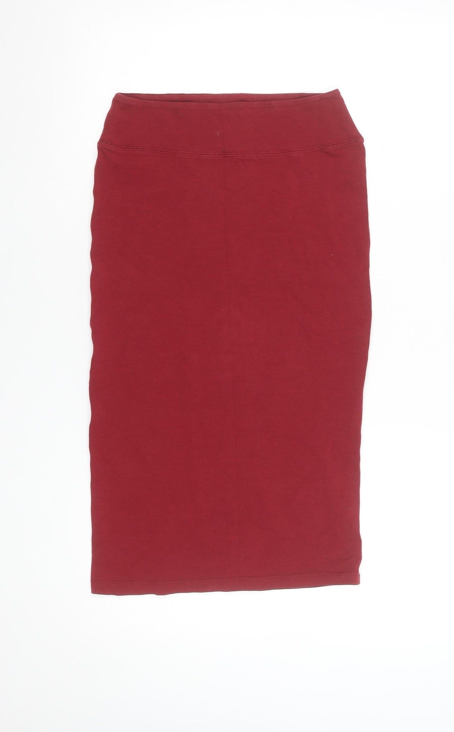 River Island Women's Red Pencil Skirt Size 10 Cotton Stretch
